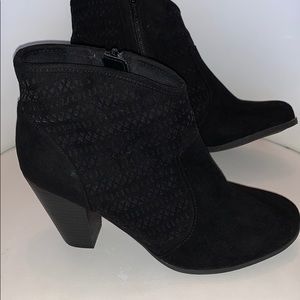 Black suede booties